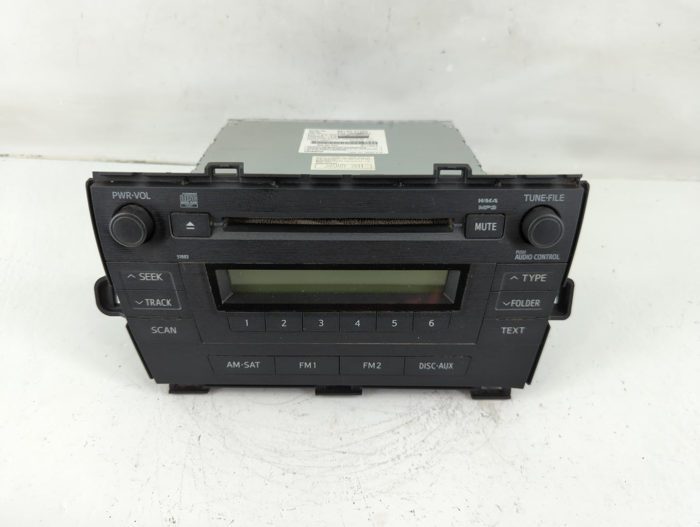 2010-2011 Toyota Prius Radio AM FM Cd Player Receiver Replacement P/N:86120-47290 Fits Fits 2010 2011 OEM Used Auto Parts - 