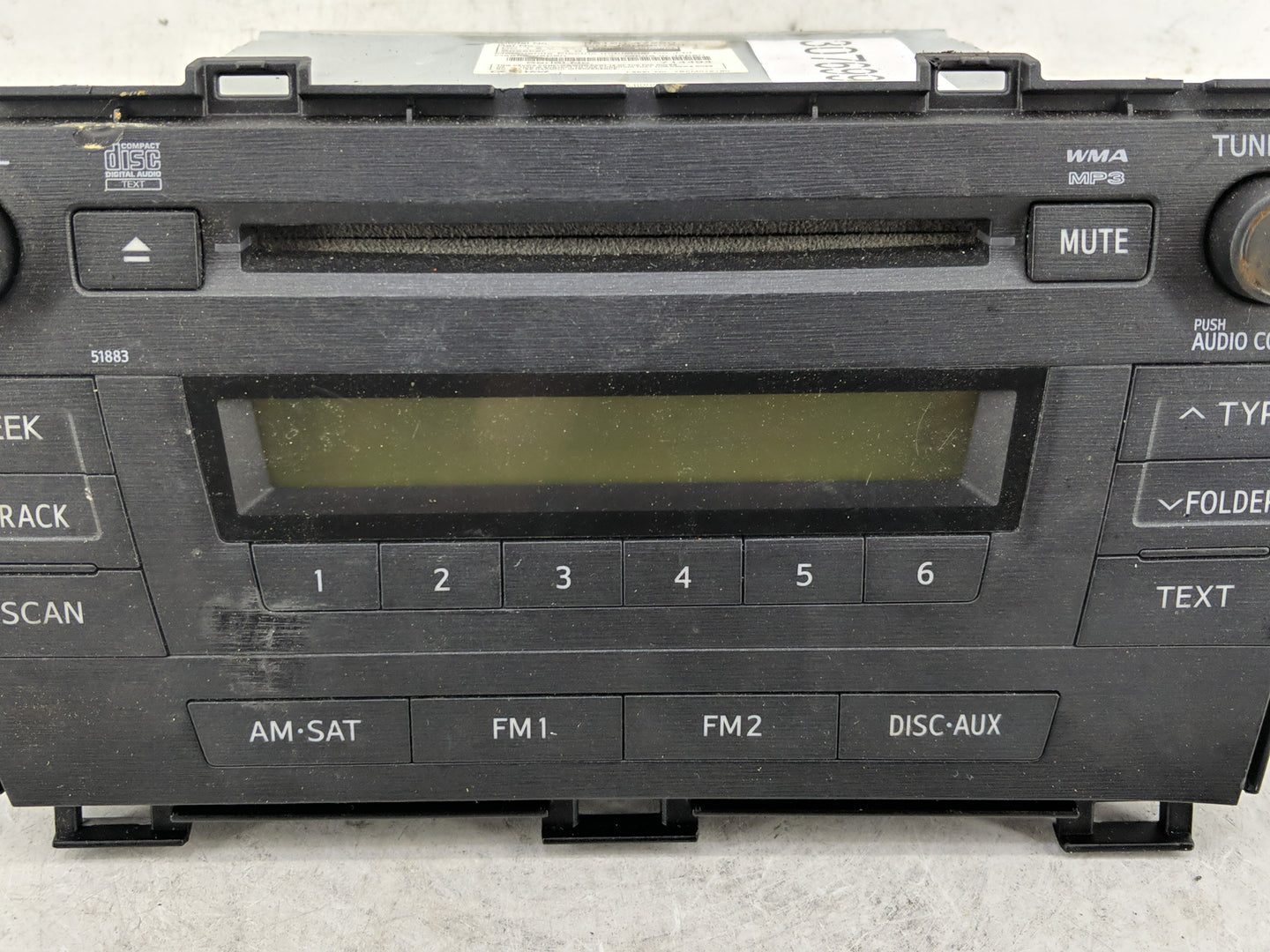 2010-2011 Toyota Prius Radio AM FM Cd Player Receiver Replacement P/N:86120-47290 Fits Fits 2010 2011 OEM Used Auto Parts - 