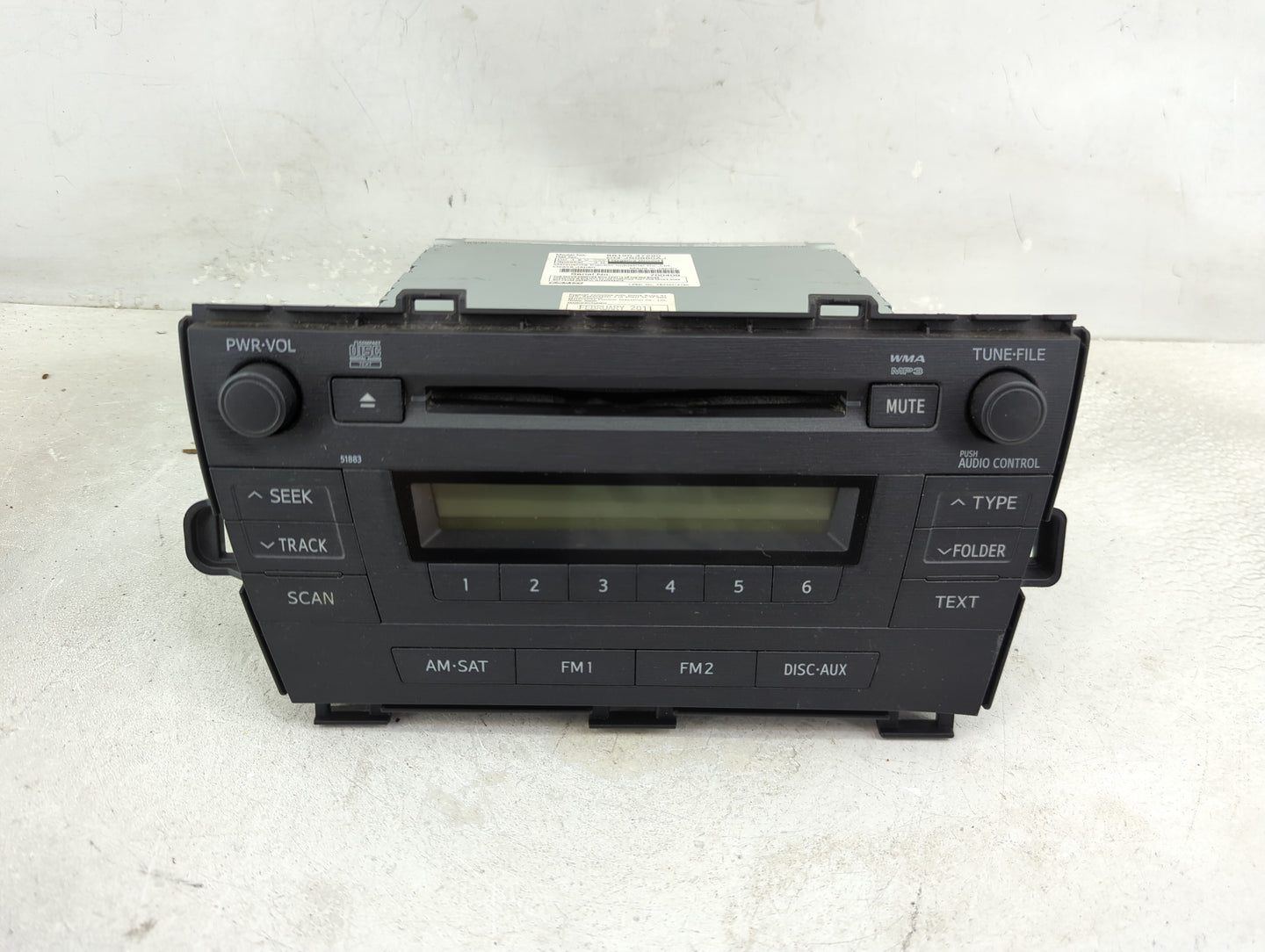 2010-2011 Toyota Prius Radio AM FM Cd Player Receiver Replacement P/N:86120-47290 CQ-JS0960AJ Fits Fits 2010 2011 OEM Used A