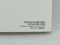 2011 Toyota Prius Owners Manual Book Guide OEM Used Auto Parts - Oemusedautoparts1.com