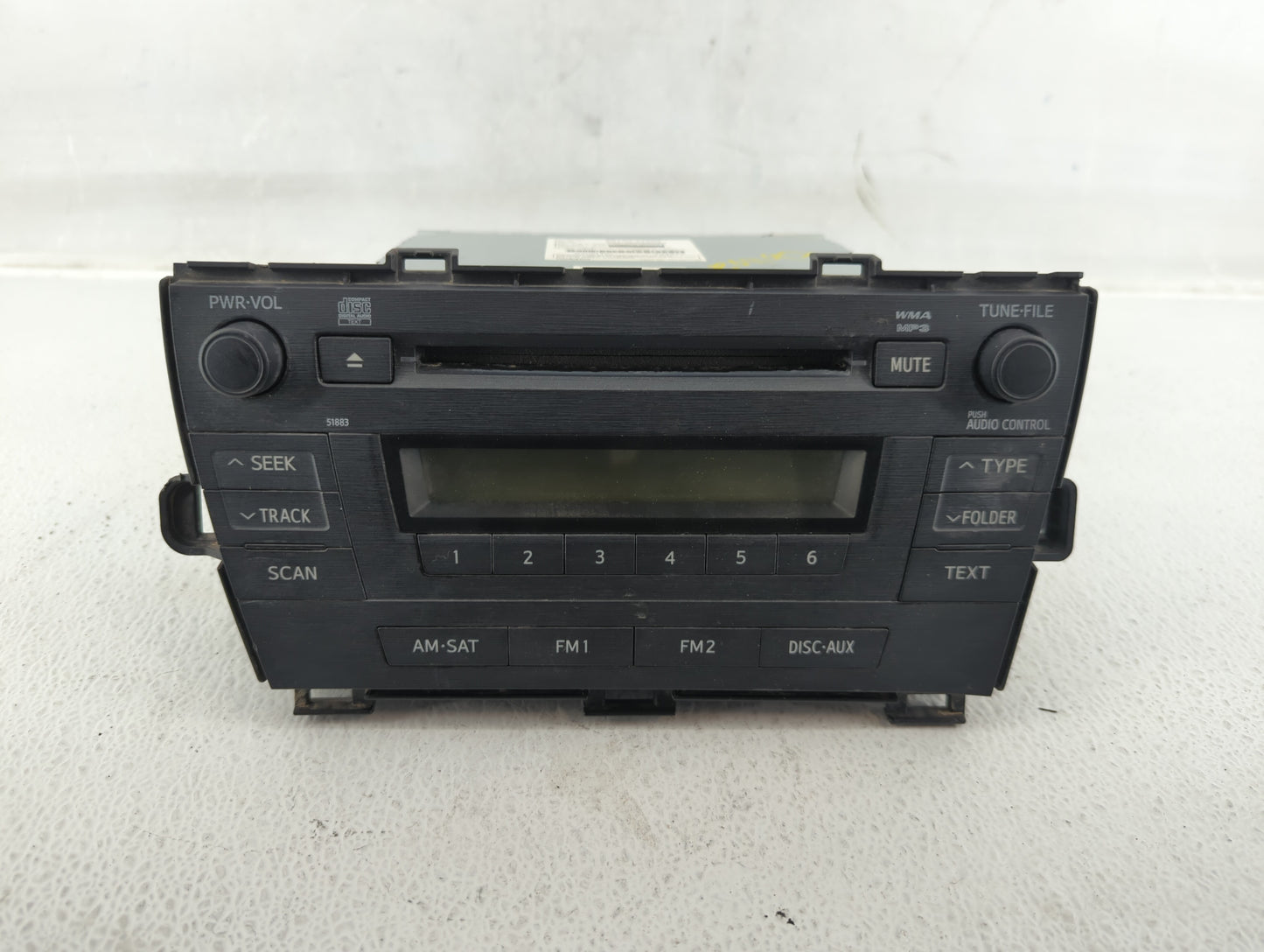 2010-2011 Toyota Prius Radio AM FM Cd Player Receiver Replacement P/N:86120-47290 Fits Fits 2010 2011 OEM Used Auto Parts - 