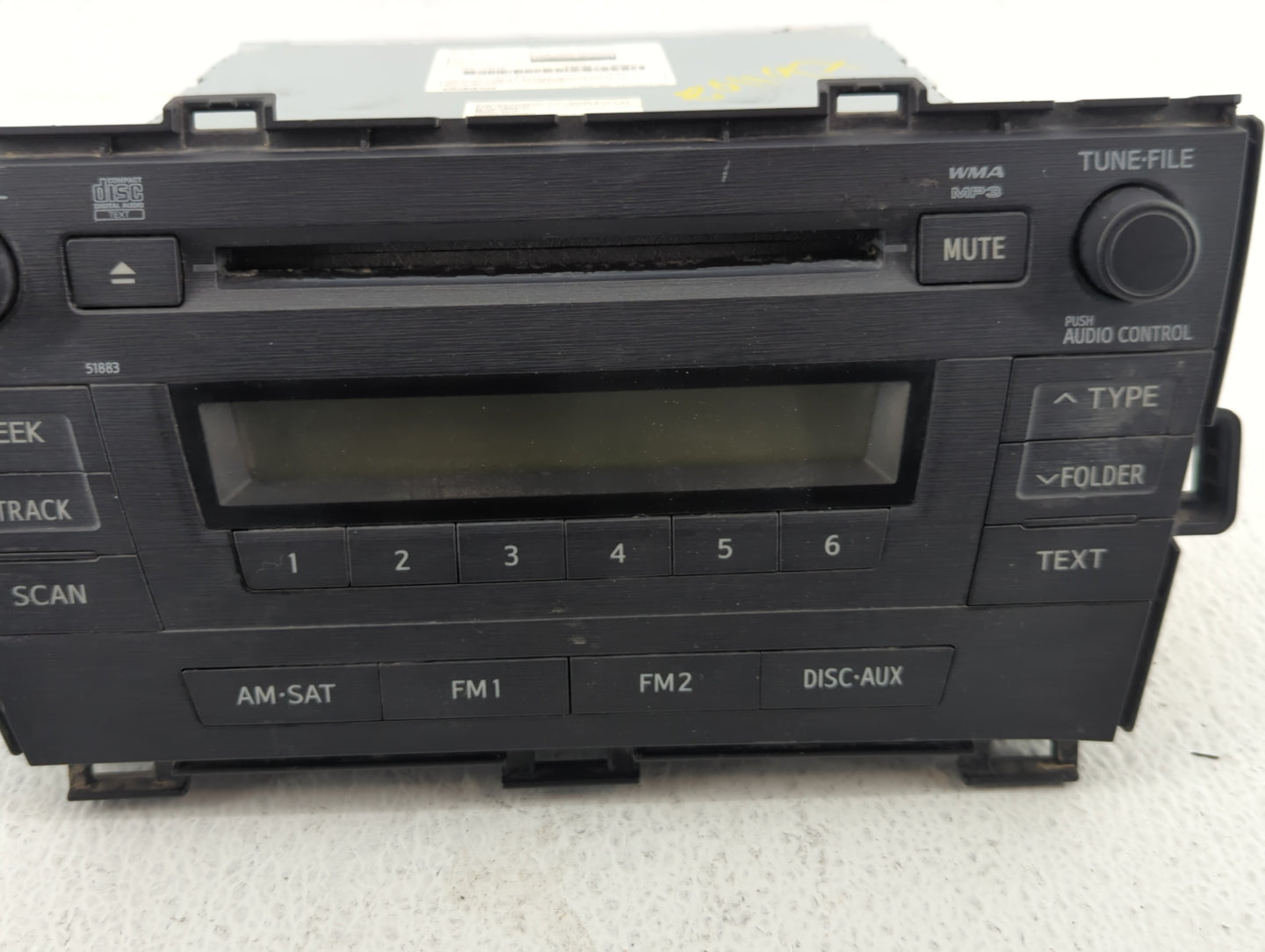2010-2011 Toyota Prius Radio AM FM Cd Player Receiver Replacement P/N:86120-47290 Fits Fits 2010 2011 OEM Used Auto Parts - 