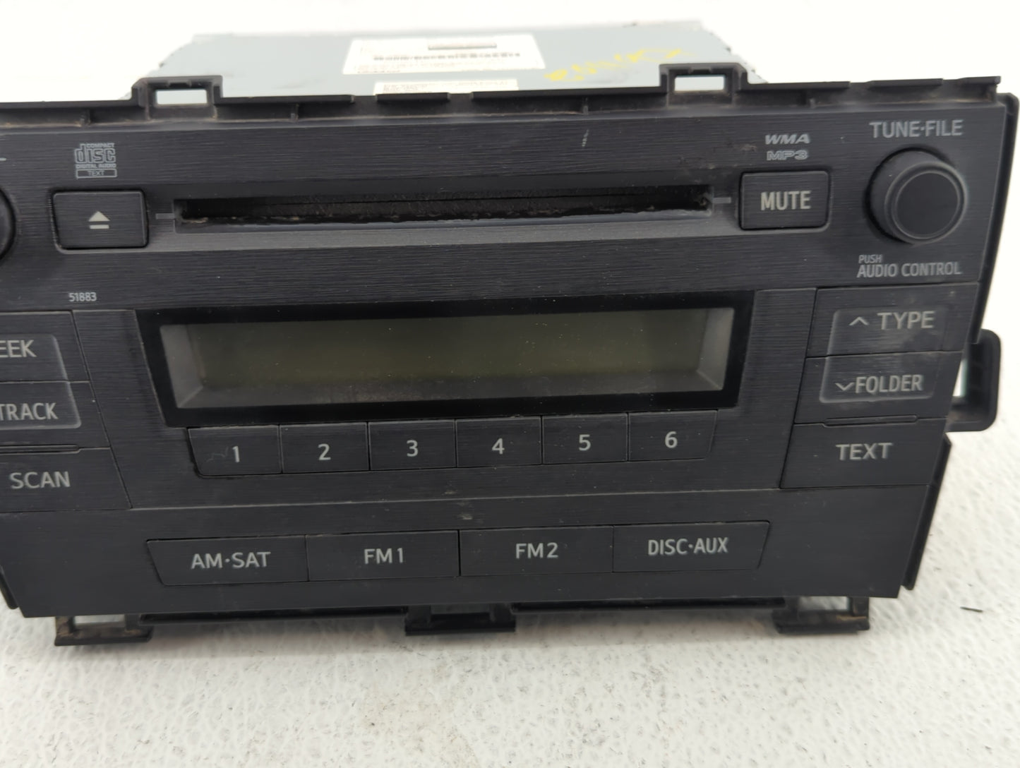 2010-2011 Toyota Prius Radio AM FM Cd Player Receiver Replacement P/N:86120-47290 Fits Fits 2010 2011 OEM Used Auto Parts - 