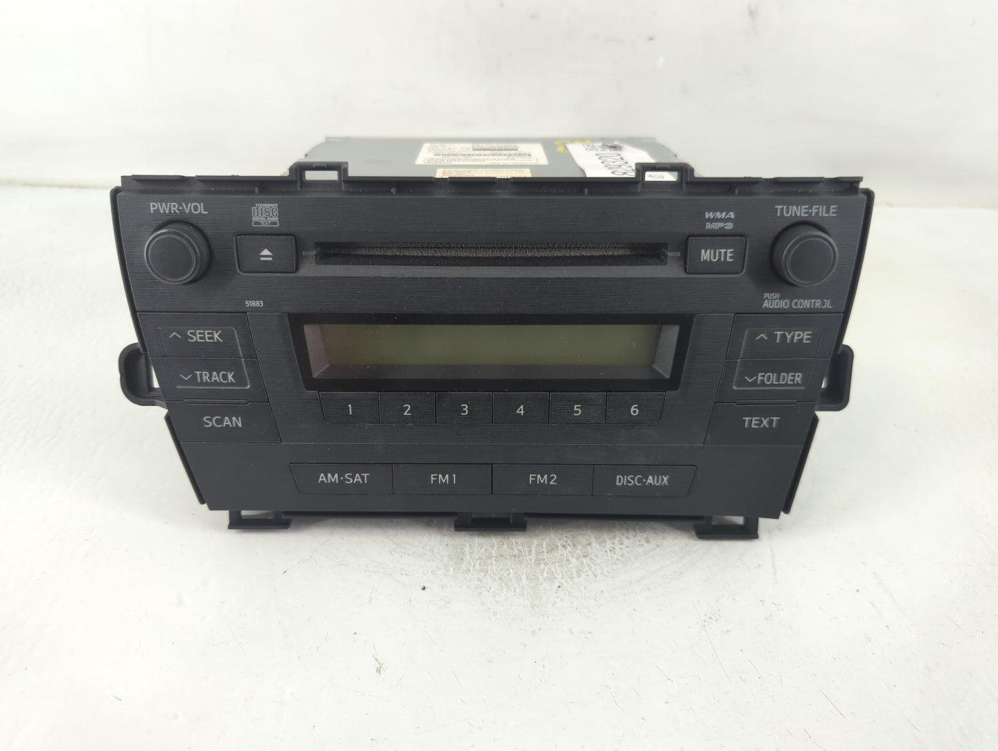 2010-2011 Toyota Prius Radio AM FM Cd Player Receiver Replacement P/N:86120-47290 Fits Fits 2010 2011 OEM Used Auto Parts - 