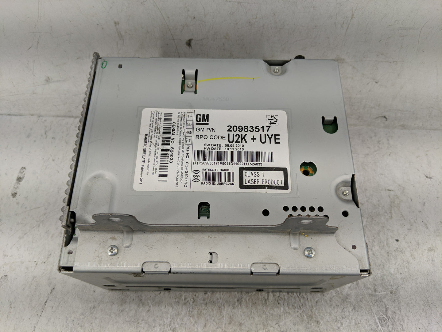 2011 Toyota Rav4 Radio AM FM Cd Player Receiver Replacement P/N:20983517 Fits OEM Used Auto Parts - Oemusedautoparts1.com