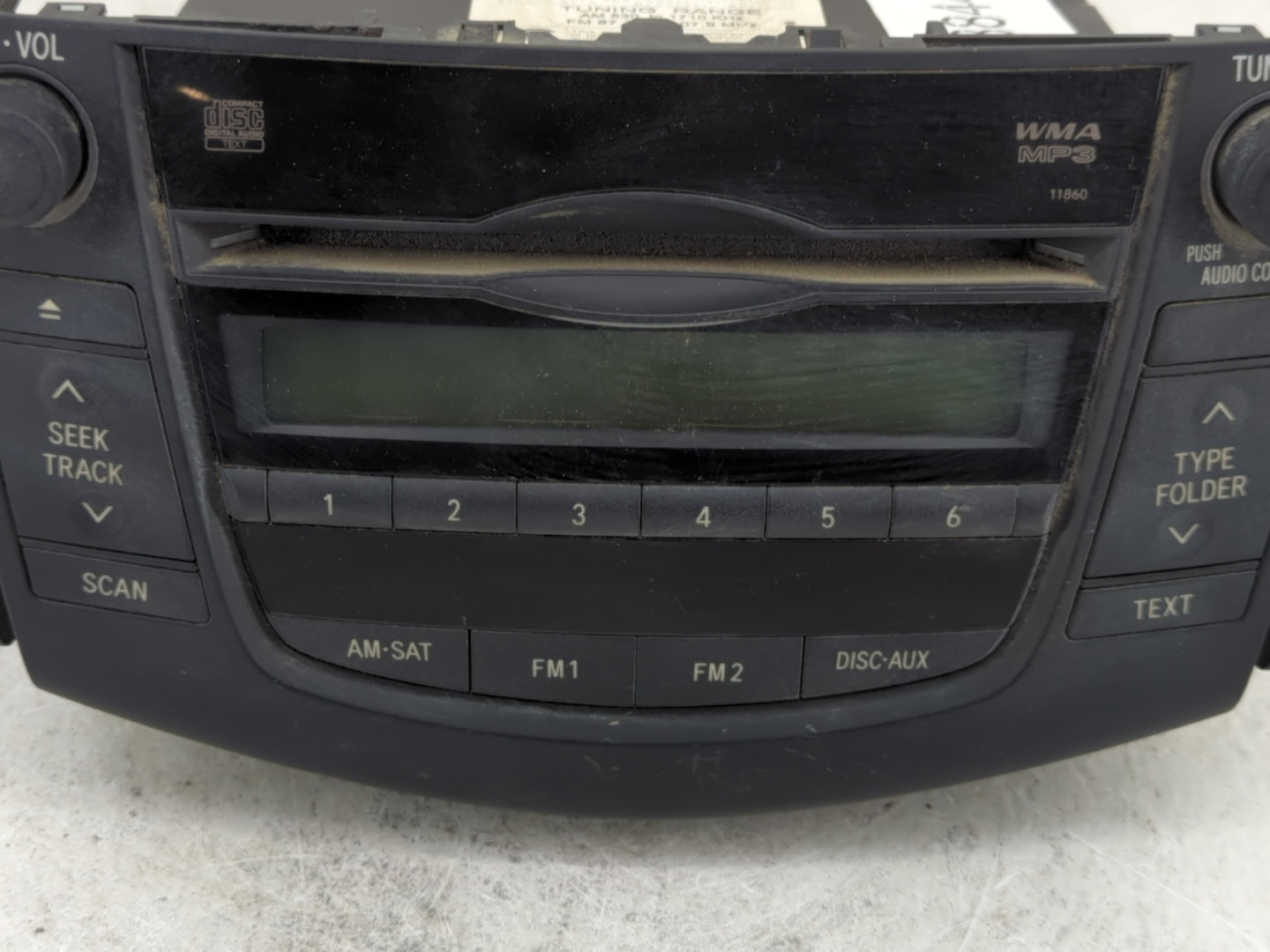 2010-2011 Toyota Rav4 Radio AM FM Cd Player Receiver Replacement P/N:86120-0R071 Fits Fits 2010 2011 OEM Used Auto Parts - O