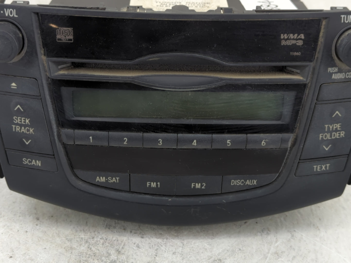 2010-2011 Toyota Rav4 Radio AM FM Cd Player Receiver Replacement P/N:86120-0R071 Fits Fits 2010 2011 OEM Used Auto Parts - O