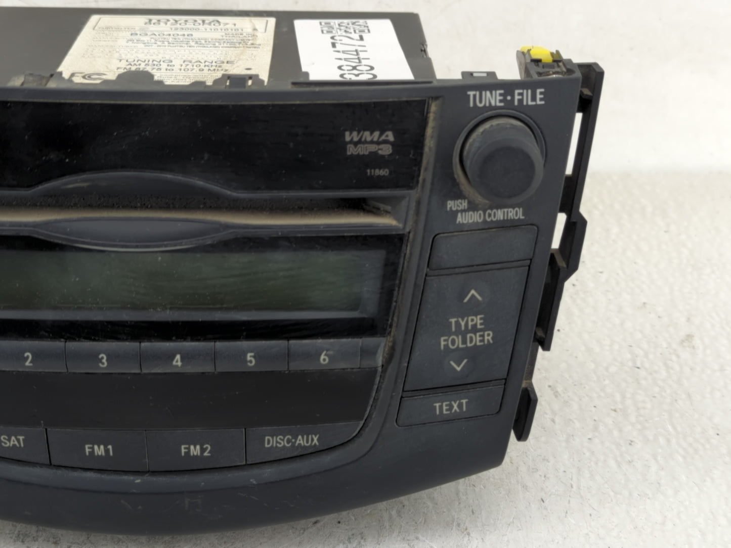 2010-2011 Toyota Rav4 Radio AM FM Cd Player Receiver Replacement P/N:86120-0R071 Fits Fits 2010 2011 OEM Used Auto Parts - O
