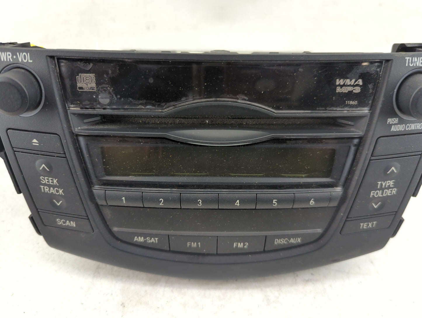 2010-2011 Toyota Rav4 Radio AM FM Cd Player Receiver Replacement P/N:86120-0R071 Fits Fits 2010 2011 OEM Used Auto Parts - O