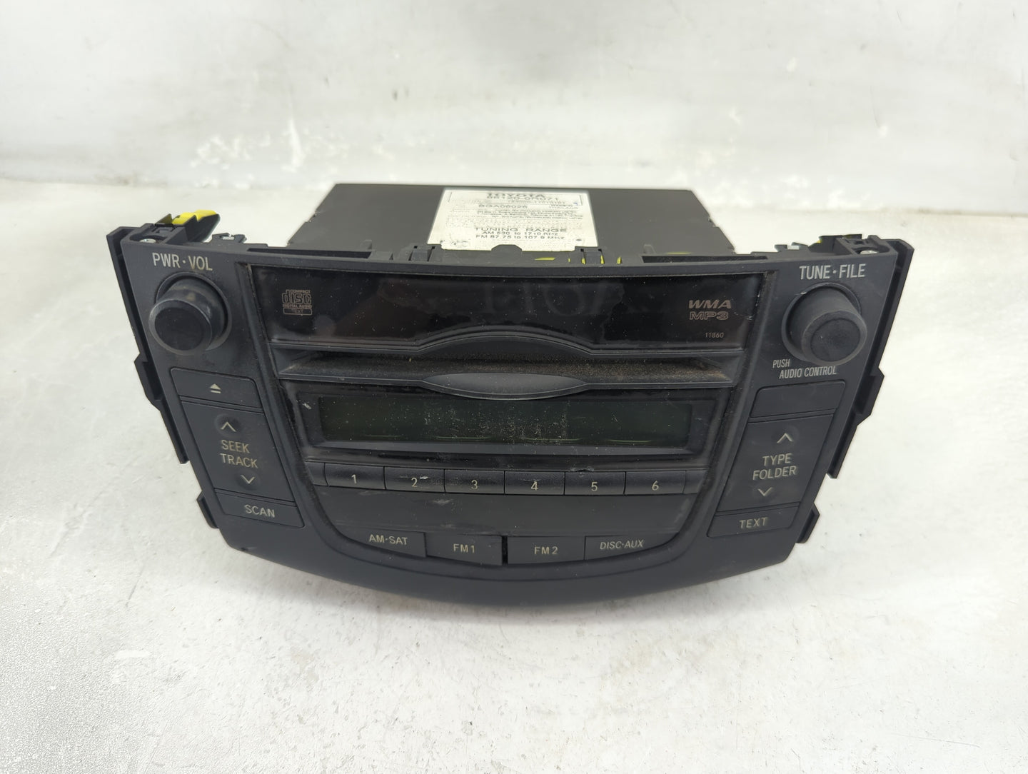 2010-2011 Toyota Rav4 Radio AM FM Cd Player Receiver Replacement P/N:86120-0R071 Fits Fits 2010 2011 OEM Used Auto Parts - O