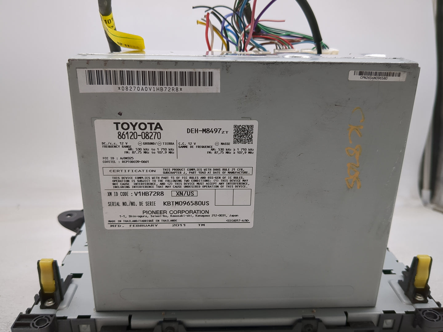 2011-2014 Toyota Sienna Radio AM FM Cd Player Receiver Replacement P/N:86120-08270 Fits Fits 2011 2012 2013 2014 OEM Used Au