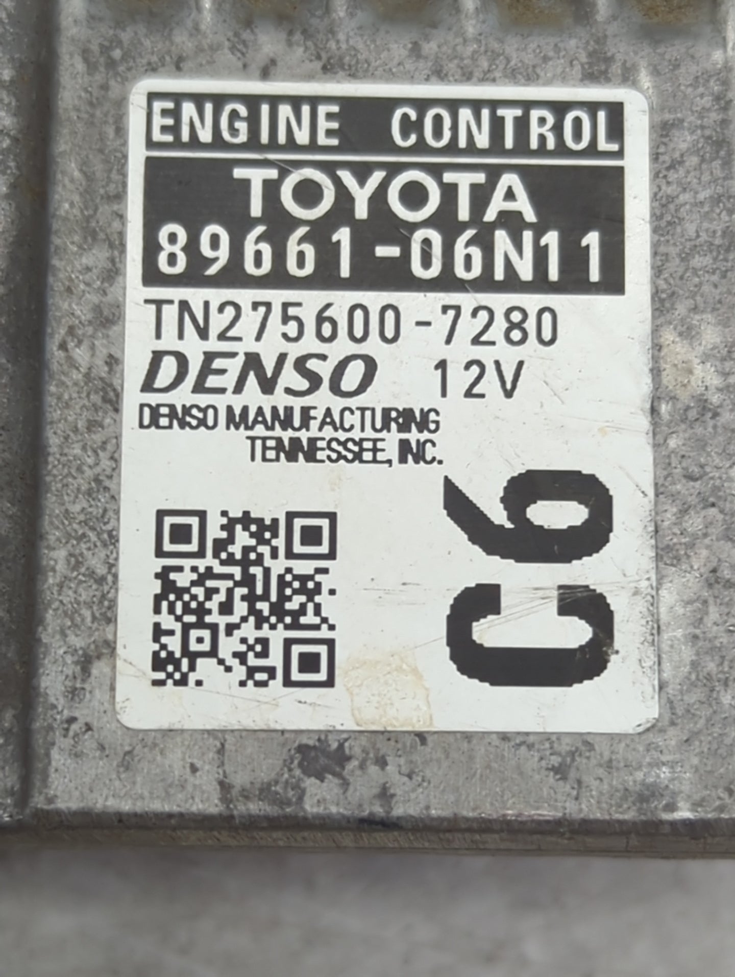 2011 Toyota Sienna PCM Engine Control Computer ECU ECM PCU OEM P/N:89661-06N11 TN275600-7280 Fits OEM Used Auto Parts - Oemu