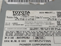 2011-2014 Toyota Sienna Radio AM FM Cd Player Receiver Replacement P/N:86120-08270 DEH-M8497ZT Fits Fits 2011 2012 2013 2014