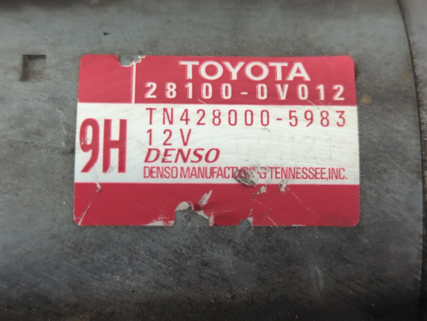 2011-2016 Toyota Sienna Car Starter Motor Solenoid OEM P/N:TN428000-5983 28100-0V012 Fits OEM Used Auto Parts - Oemusedautop