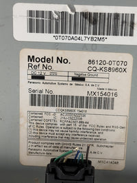 2010-2012 Toyota Venza Radio AM FM Cd Player Receiver Replacement P/N:86120-0T070 CQ-KS8960X Fits Fits 2010 2011 2012 OEM Us