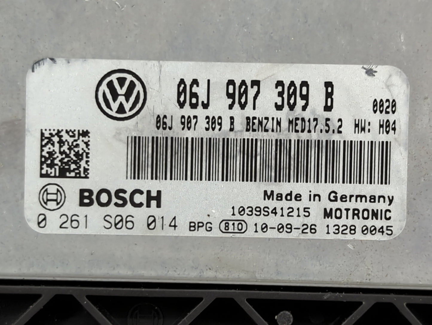 2011 Volkswagen Cc PCM Engine Control Computer ECU ECM PCU OEM P/N:0 261 S06 014 06J 907 309 B Fits OEM Used Auto Parts - Oe