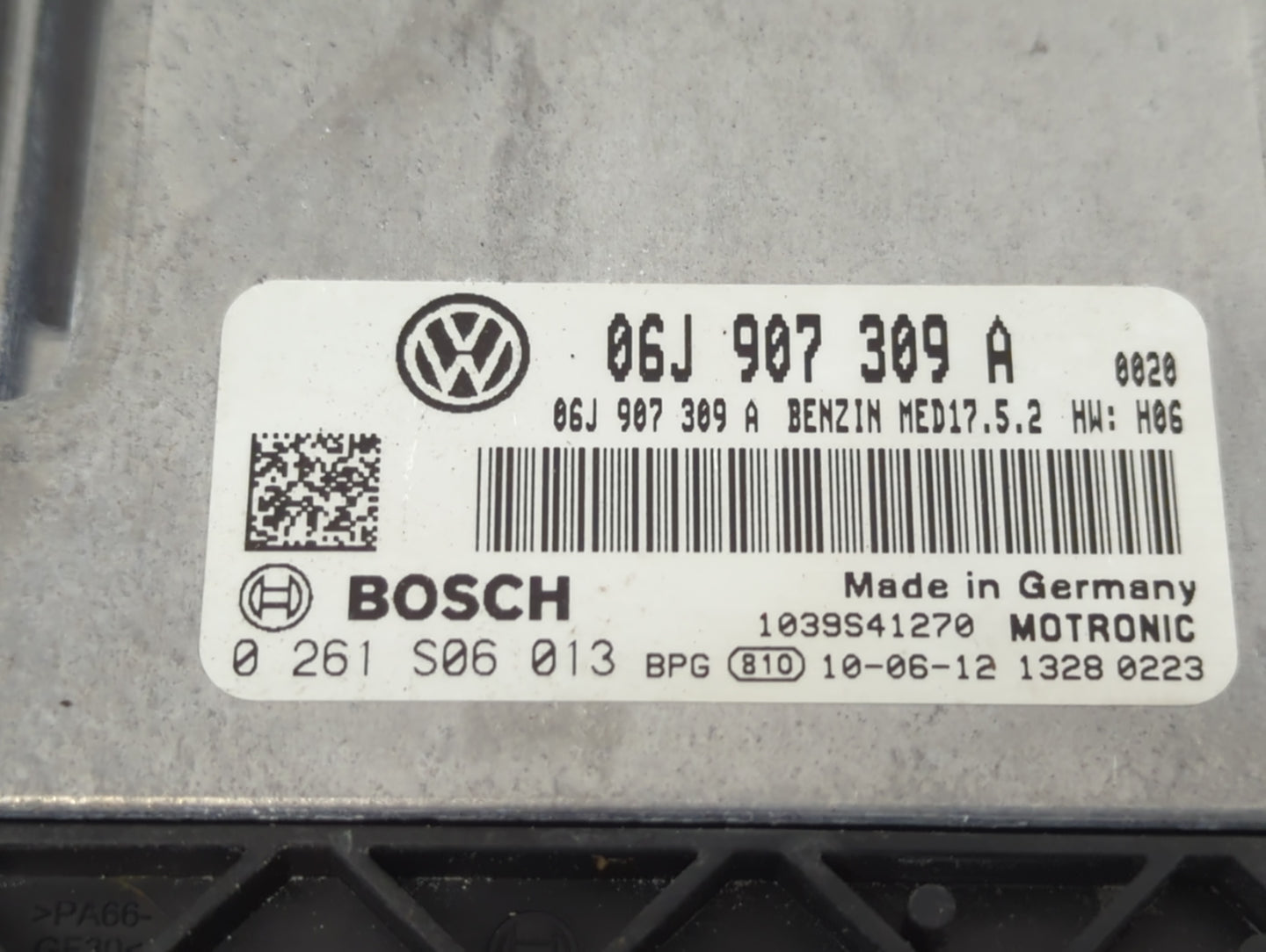 2010-2011 Volkswagen Cc PCM Engine Control Computer ECU ECM PCU OEM P/N:06J907309A 0261S06013, 1039S41270 Fits Fits 2010 201