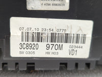 2011 Volkswagen Cc Instrument Cluster Speedometer Gauges P/N:3C8920970M 3C8 920 970M Fits OEM Used Auto Parts - Oemusedautop