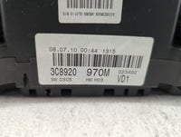 2010-2011 Volkswagen Cc Instrument Cluster Speedometer Gauges P/N:3C8920970M Fits Fits 2010 2011 OEM Used Auto Parts - Oemus