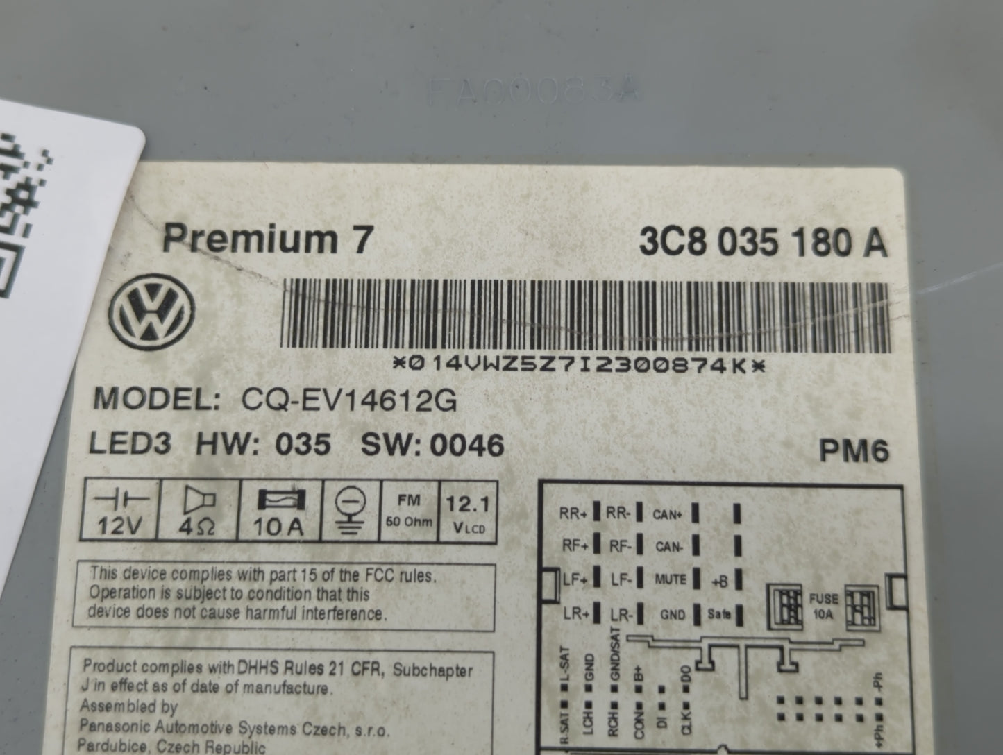 Volkswagen Cc Am Fm Cd Player Radio Receiver - Oemusedautoparts1.com