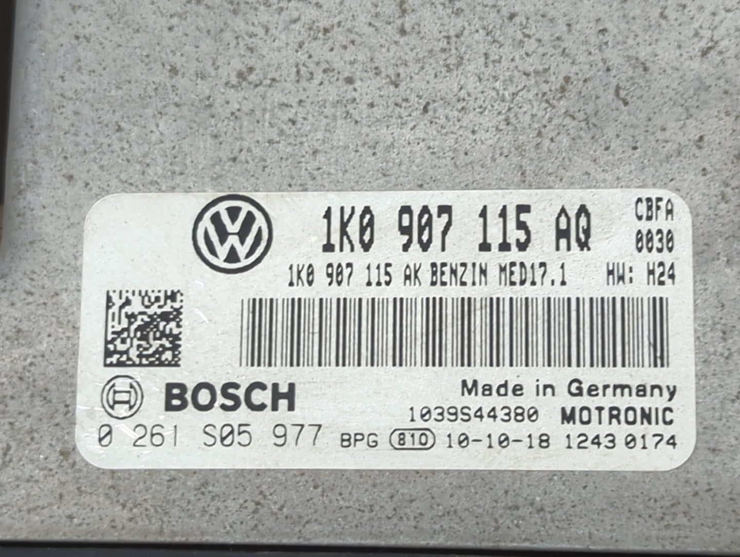 2011 Volkswagen Golf PCM Engine Control Computer ECU ECM PCU OEM P/N:0 261 S05 977 1K0 907 115 AQ Fits OEM Used Auto Parts -
