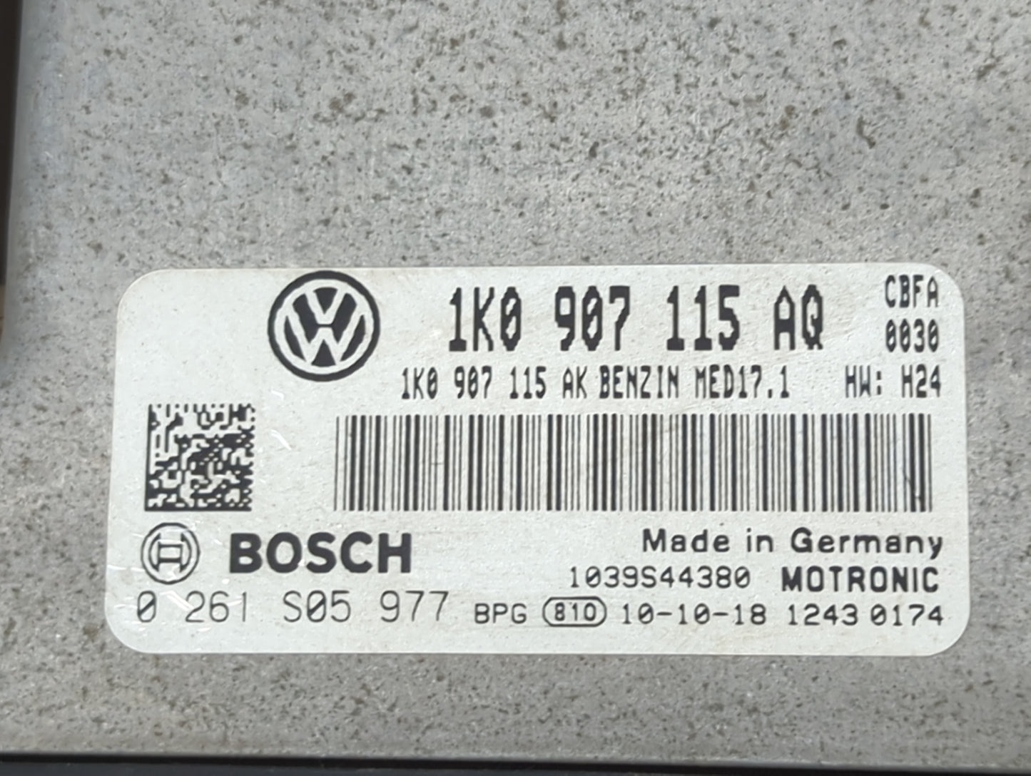 2011 Volkswagen Golf PCM Engine Control Computer ECU ECM PCU OEM P/N:0 261 S05 977 1K0 907 115 AQ Fits OEM Used Auto Parts -