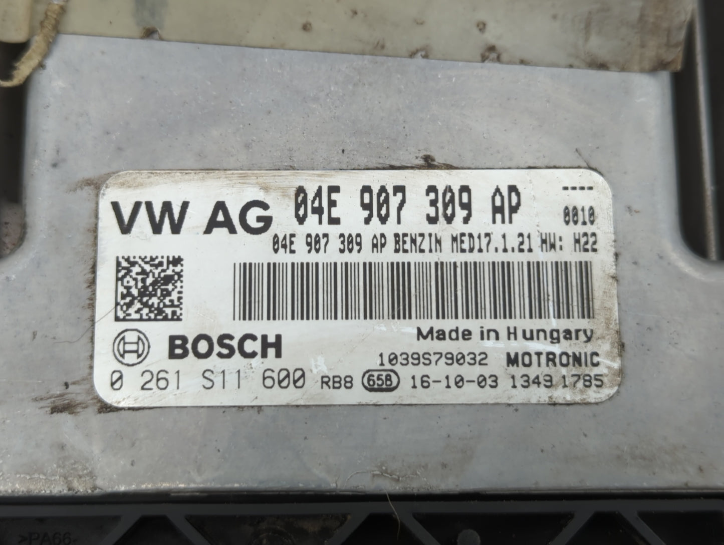 2016-2017 Volkswagen Jetta PCM Engine Control Computer ECU ECM PCU OEM P/N:04E 907 309 B 04E 907 309 AP Fits Fits 2016 2017 