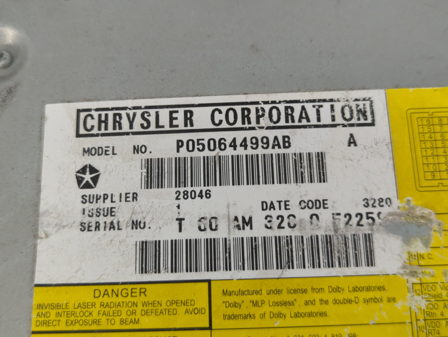 2009-2014 Volkswagen Routan Radio AM FM Cd Player Receiver Replacement P/N:P05064499AB Fits Fits 2009 2010 2011 2012 2013 20
