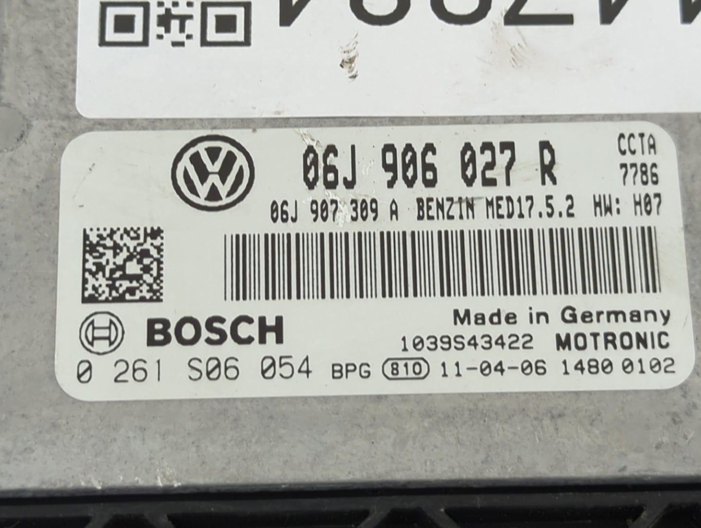 2011 Volkswagen Tiguan PCM Engine Control Computer ECU ECM PCU OEM P/N:06J906027R 0261S06054, 06J907309A Fits OEM Used Auto 