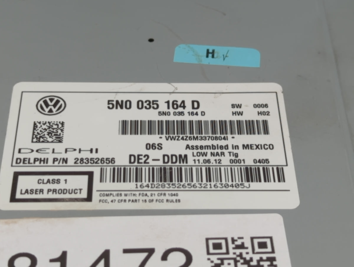 2009-2017 Volkswagen Tiguan Am Fm Cd Player Radio Receiver 381472 - Oemusedautoparts1.com
