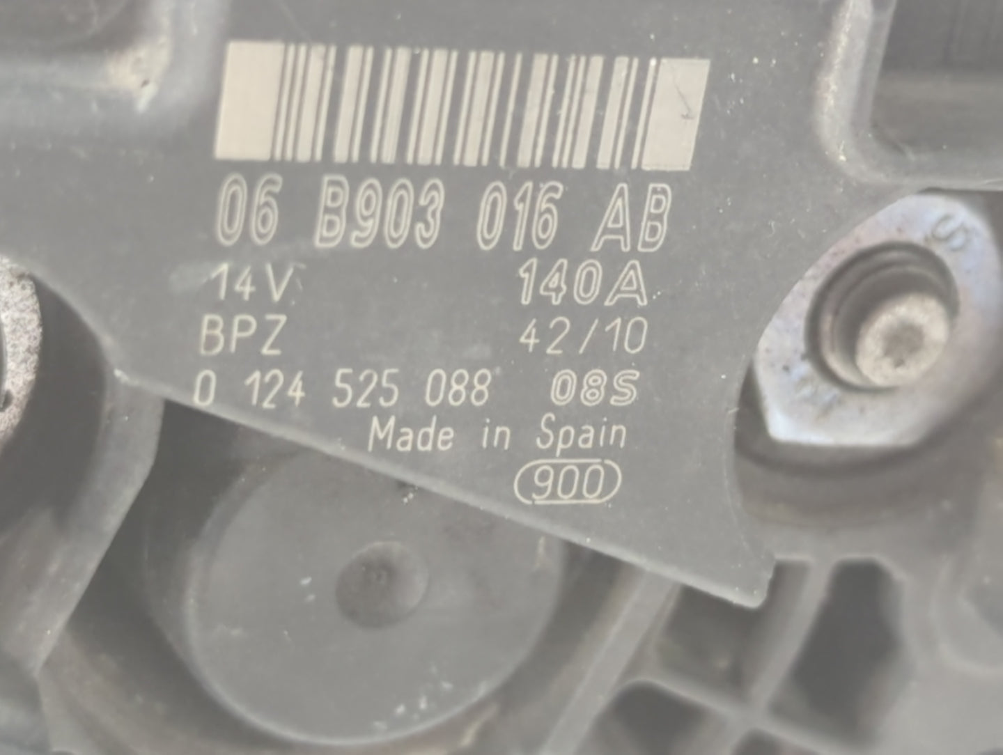 2009-2018 Volkswagen Tiguan Alternator Replacement Generator Charging Assembly Engine OEM P/N:06 B903 016 AB Fits OEM Used A