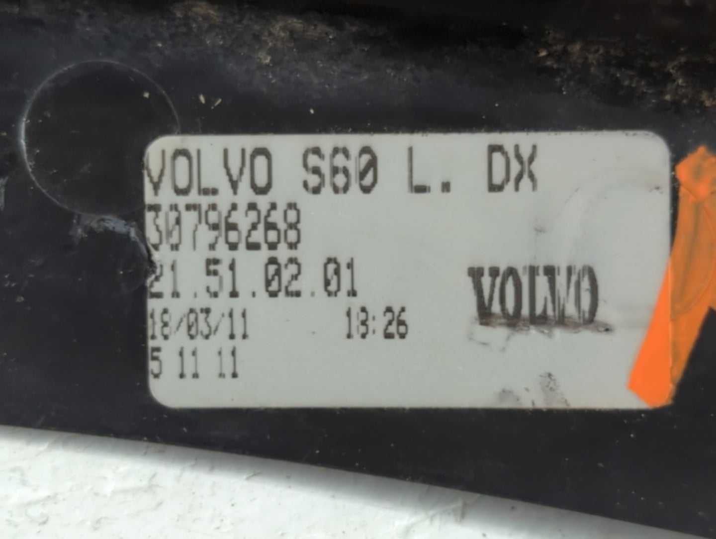 2011 Volvo S60 Tail Light Assembly Passenger Right OEM P/N:30796268 Fits OEM Used Auto Parts - Oemusedautoparts1.com