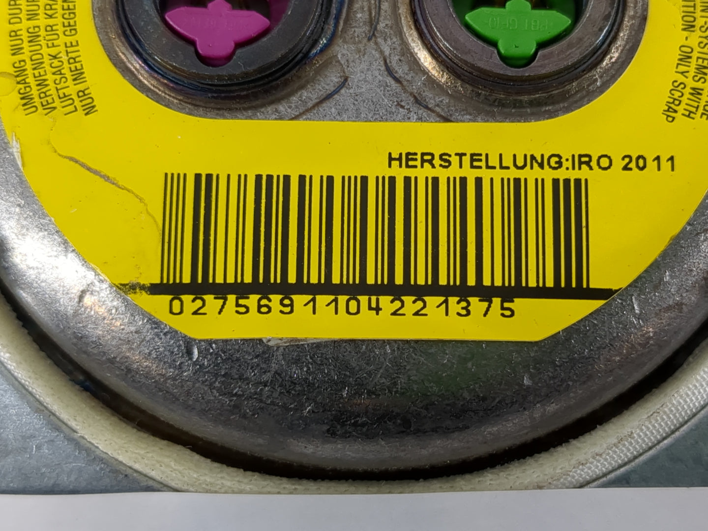 2010 Volvo V70 Air Bag Driver Left Steering Wheel Mounted Fits Fits 2008 2009 2011 OEM Used Auto Parts - Oemusedautoparts1.c