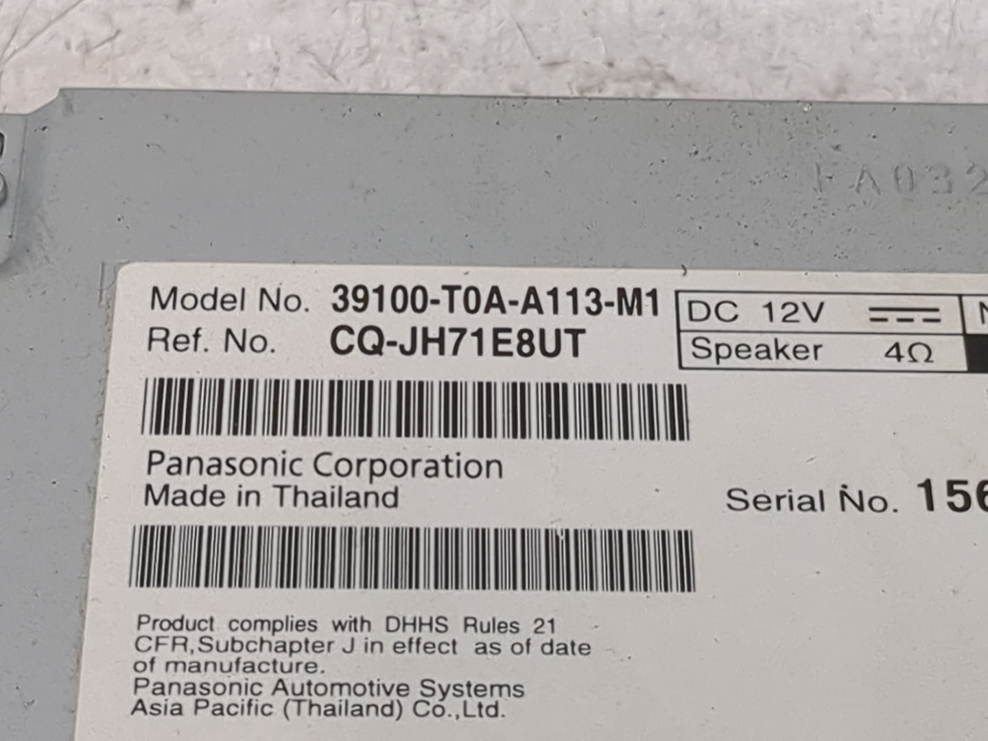 2012 Cr-V Radio AM FM Cd Player Receiver Replacement Fits Fits 2013 2014 OEM Used Auto Parts - Oemusedautoparts1.com