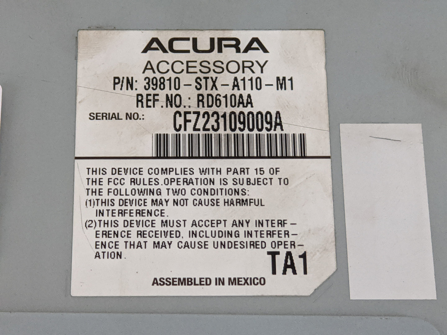 2010-2013 Acura Mdx Information Display Screen - Oemusedautoparts1.com