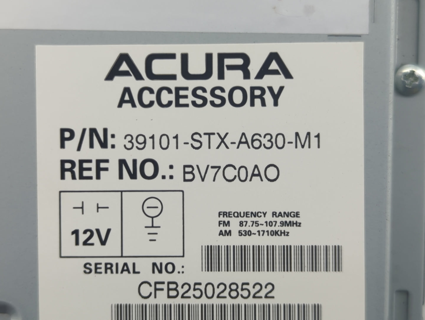 2010-2013 Acura Mdx Radio AM FM Cd Player Receiver Replacement P/N:39101-STX-A630-M1 Fits Fits 2010 2011 2012 2013 OEM Used 