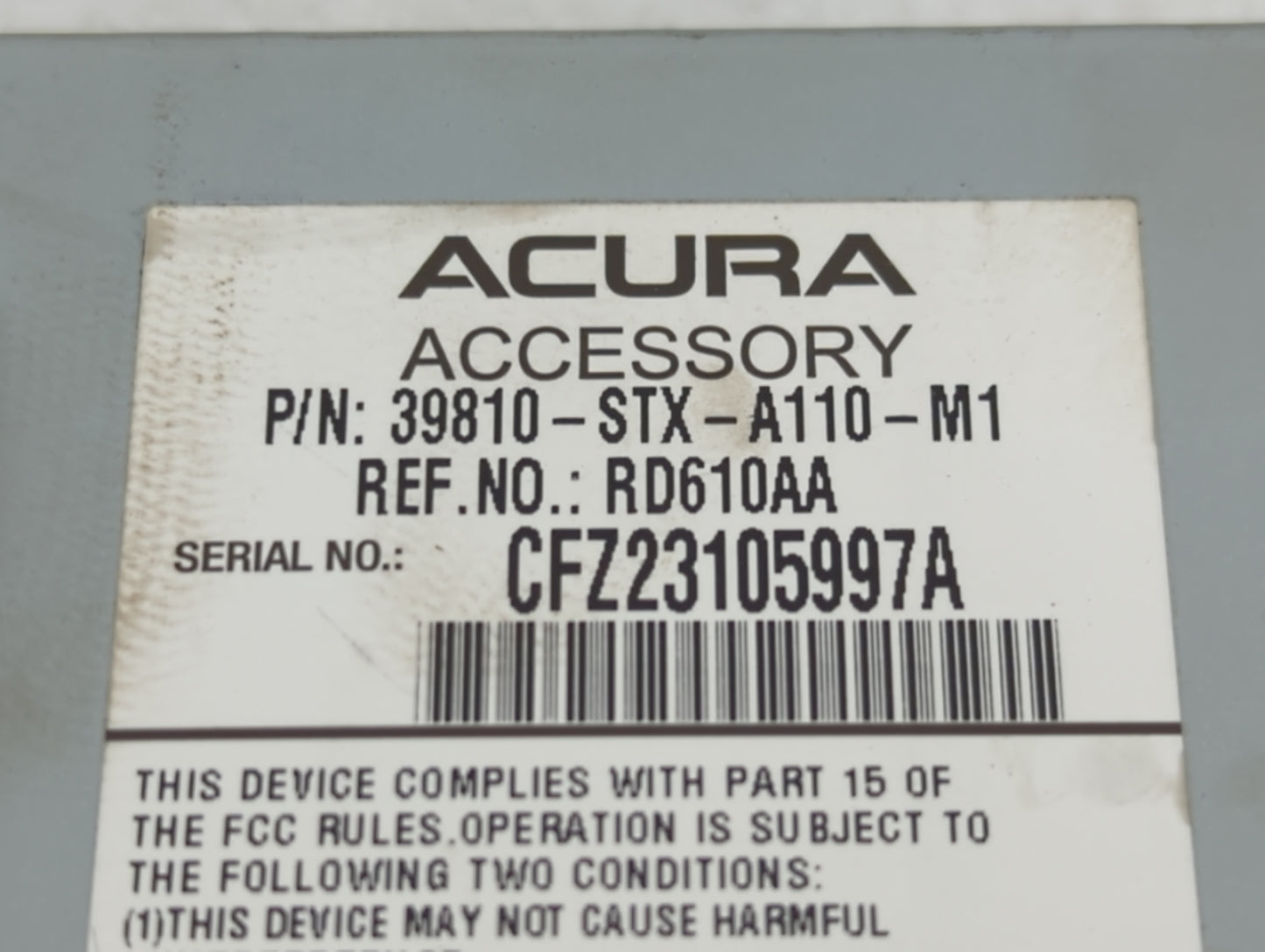 2012 Acura Mdx Radio AM FM Cd Player Receiver Replacement P/N:39810-stx-a110-m1 Fits OEM Used Auto Parts - Oemusedautoparts1