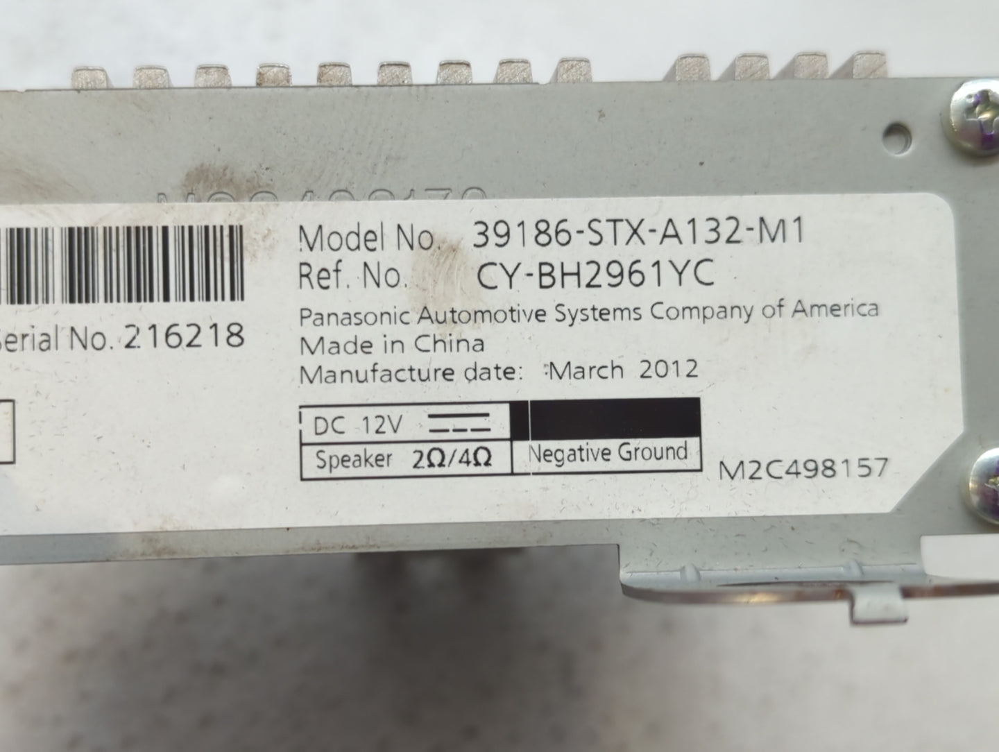 2010-2013 Acura Mdx Radio AM FM Cd Player Receiver Replacement P/N:39186-STX-A132-M1 Fits Fits 2010 2011 2012 2013 OEM Used 