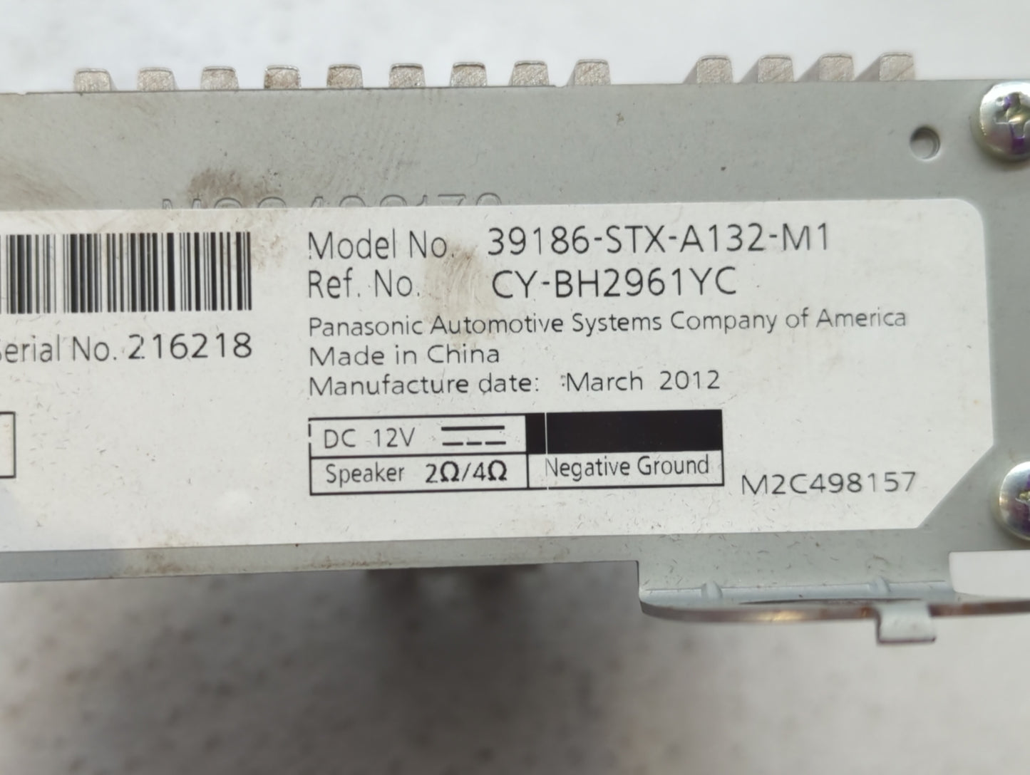 2010-2013 Acura Mdx Radio AM FM Cd Player Receiver Replacement P/N:39186-STX-A132-M1 Fits Fits 2010 2011 2012 2013 OEM Used 