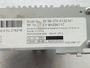 2010-2013 Acura Mdx Radio AM FM Cd Player Receiver Replacement P/N:39186-STX-A132-M1 Fits Fits 2010 2011 2012 2013 OEM Used Auto Parts