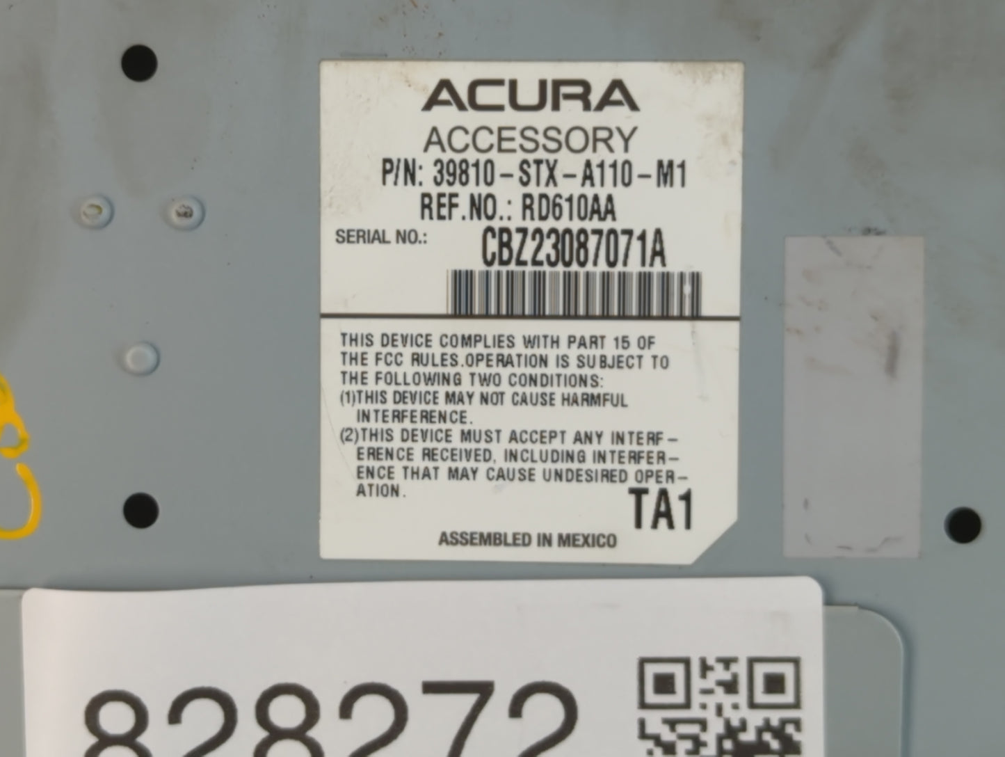 2012 Acura Mdx Radio AM FM Cd Player Receiver Replacement P/N:39810-STX-A110-M1 Fits OEM Used Auto Parts - Oemusedautoparts1