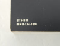 2012 Acura Tl Owners Manual Book Guide P/N:31TK4631 00X31-TK4-6310 OEM Used Auto Parts - Oemusedautoparts1.com