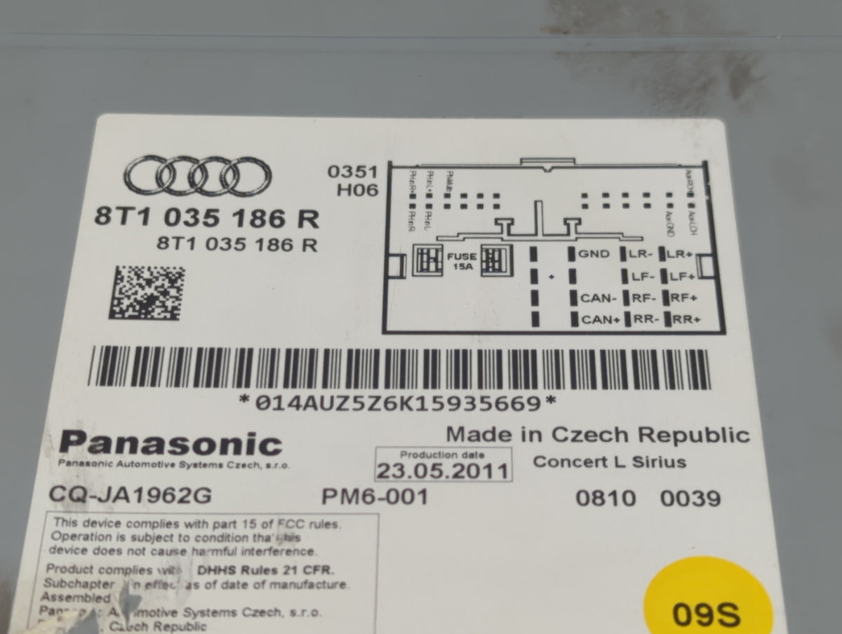 2010-2012 Audi A4 Radio AM FM Cd Player Receiver Replacement P/N:8T1 035 186 R Fits 2010 2011 2012 2013 2014 2015 2016 2017 