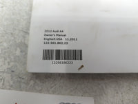 2012 Audi A4 Owners Manual Book Guide P/N:122.561.8K2.23 OEM Used Auto Parts - Oemusedautoparts1.com
