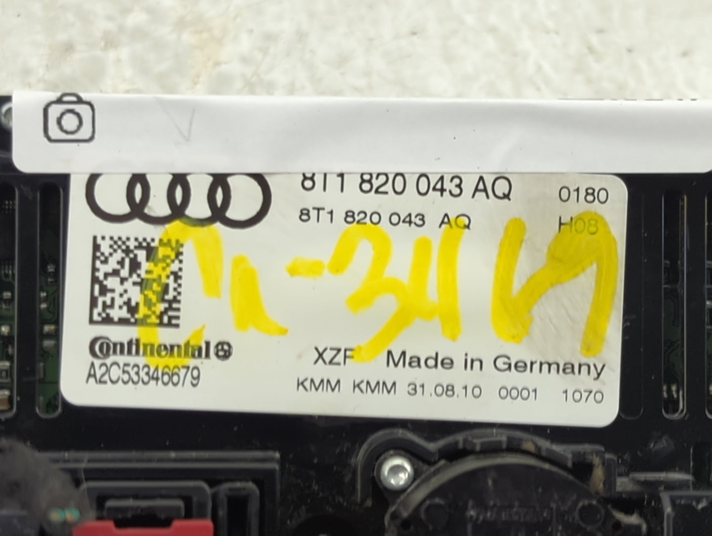 2009-2012 Audi A4 Climate Control Module Temperature AC/Heater Replacement P/N:8T1820043AQ Fits Fits 2008 2009 2010 2011 201