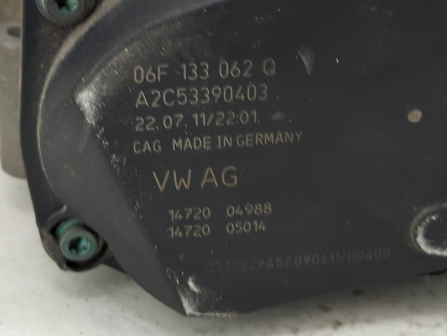 2005-2016 Audi A4 Throttle Body P/N:A2C53390403 06F 133 062 Q Fits OEM Used Auto Parts - Oemusedautoparts1.com