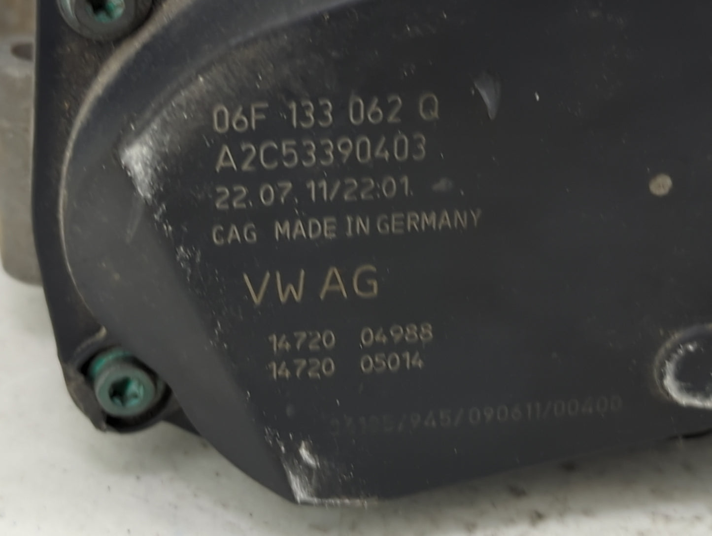 2005-2016 Audi A4 Throttle Body P/N:A2C53390403 06F 133 062 Q Fits OEM Used Auto Parts - Oemusedautoparts1.com