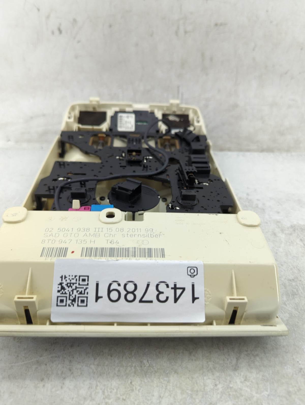 2012 Audi A4 Overhead Console W/rear Climate Control Gray - Oemusedautoparts1.com