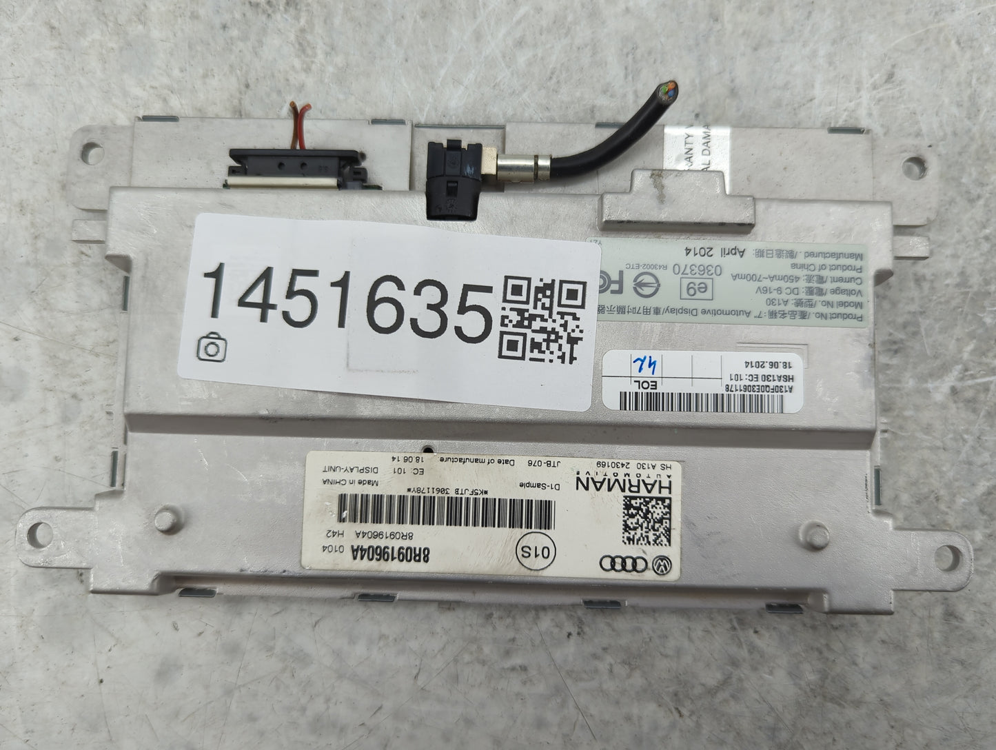 2009-2016 Audi A4 Information Display Screen - Oemusedautoparts1.com