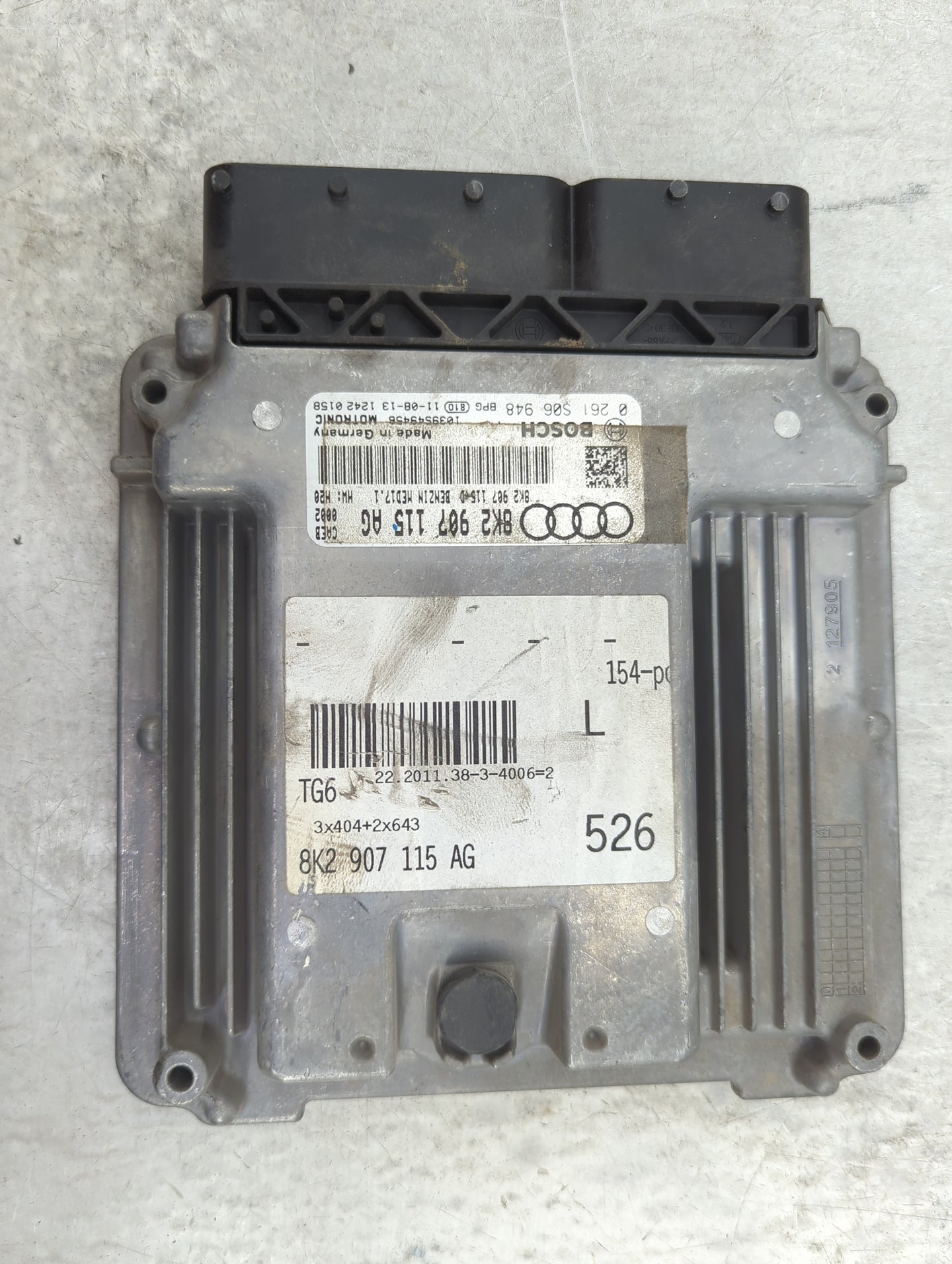 2012 Audi A4 PCM Engine Control Computer ECU ECM PCU OEM P/N:8K2907115AG 0261S06948, 1039549458 Fits OEM Used Auto Parts - O